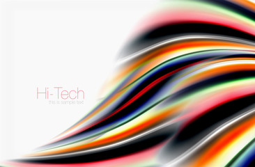 Rainbow color waves, vector blurred abstract background