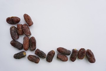 Dried dates isolated on white background