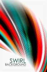 Rainbow color waves, vector blurred abstract background