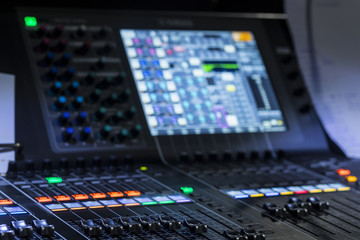 Profesional studio equipment for sound mixing .