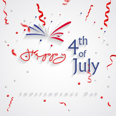 Fototapeta na wymiar Happy 4th of July Independence Day greeting card. Happy independence day of America vector design.
