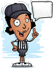 Cartoon Black Woman Referee Talking