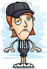 Sad Cartoon Woman Referee