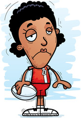Sad Cartoon Black Rugby Player