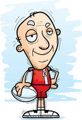 Confident Cartoon Senior Rugby Player
