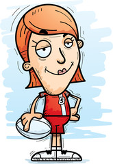 Confident Cartoon Rugby Player