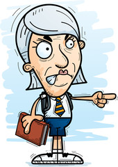 Angry Cartoon Senior Citizen Student