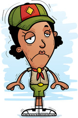 Sad Cartoon Black Woman Scout