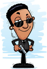 Confident Cartoon Black Agent