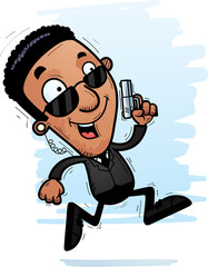 Cartoon Black Agent Running