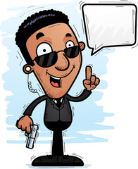 Cartoon Black Agent Talking