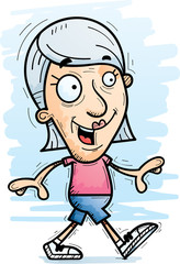 Cartoon Senior Citizen Walking