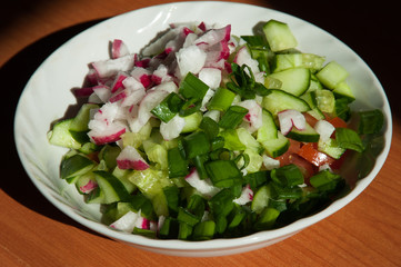 salad of tomato and cucumber