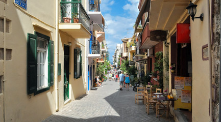 Fototapeta na wymiar Beautiful street of Chania Crete