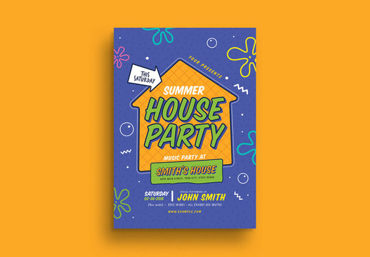House Party Event Flyer Layout