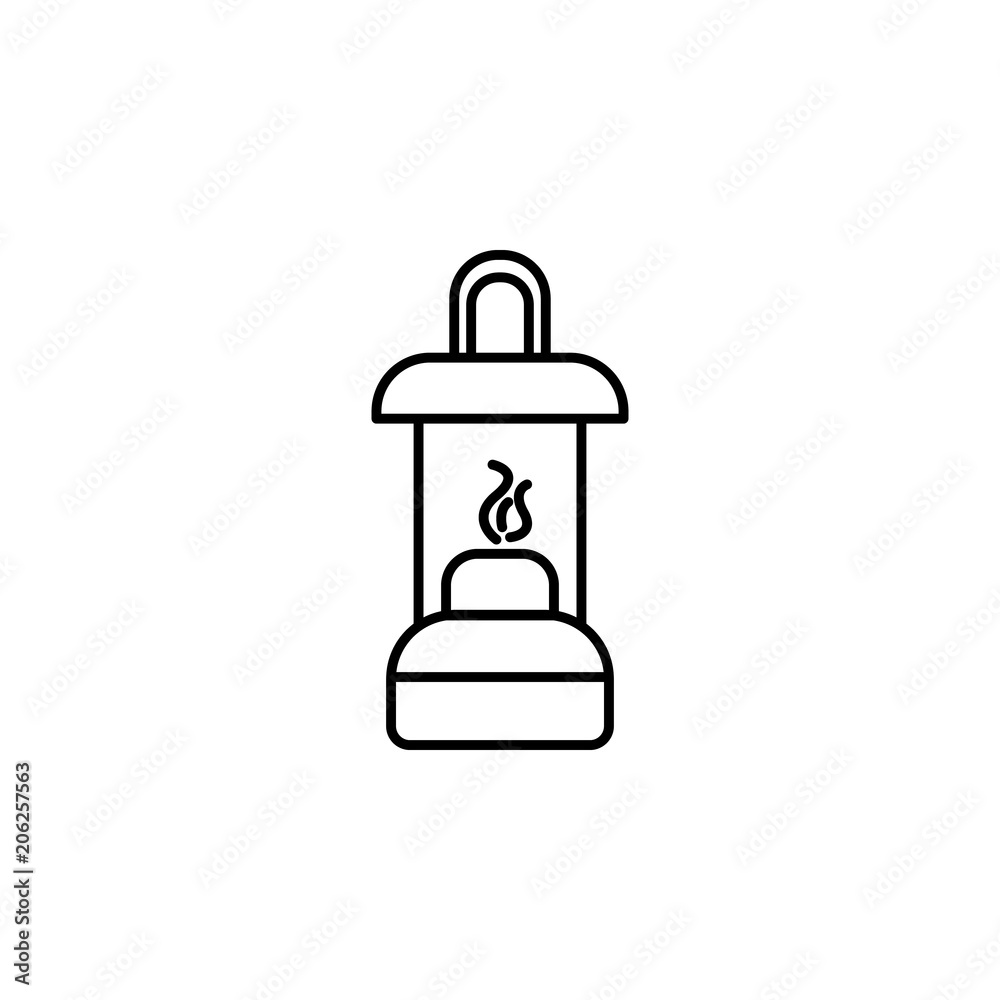 Poster wick lamp line icon. element of camping icon for mobile concept and web apps. thin line wick lamp ic