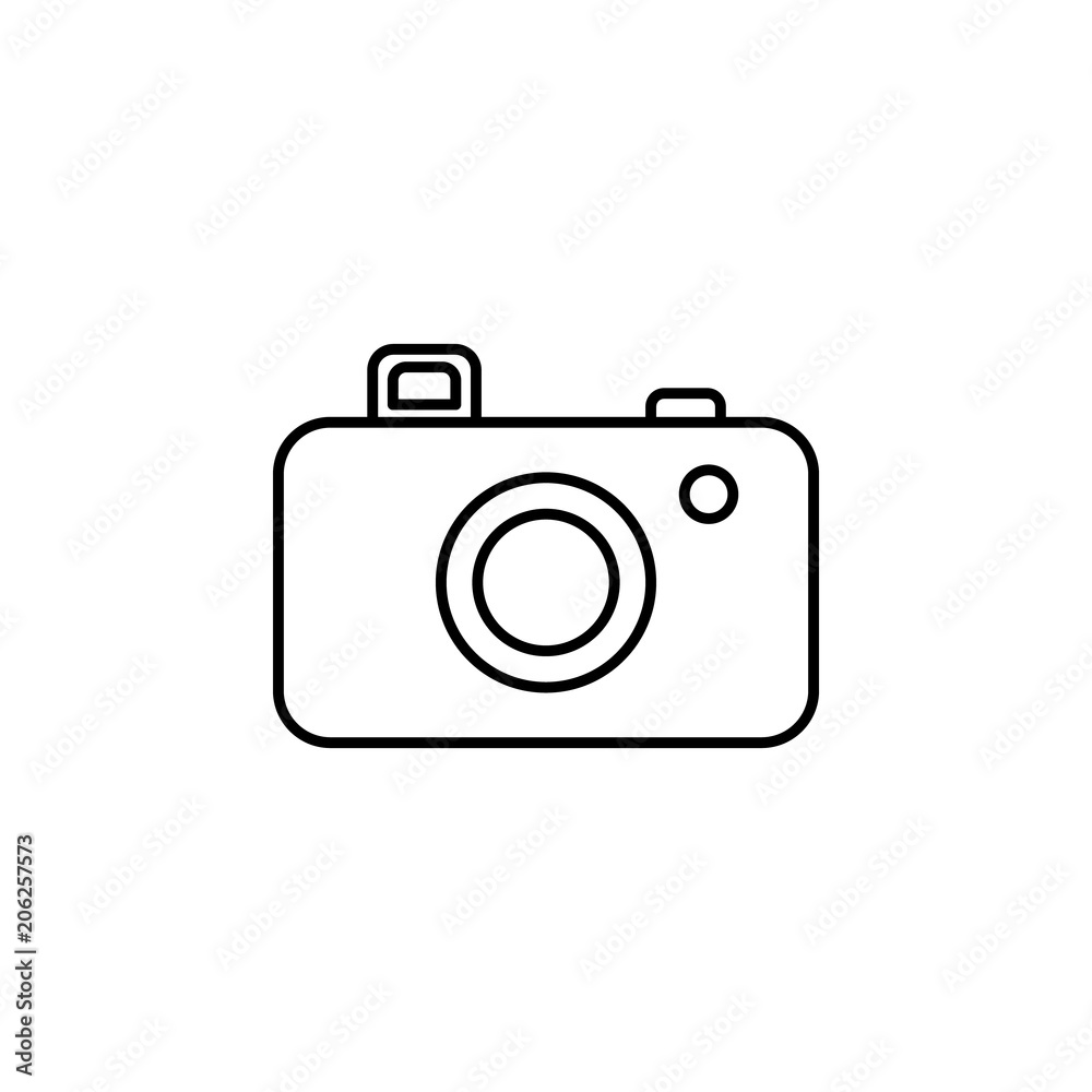 Poster camera line icon. element of camping icon for mobile concept and web apps. thin line camera icon can