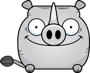 Cartoon Rhinoceros Peeking