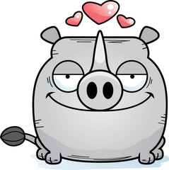 Cartoon Rhinoceros Love
