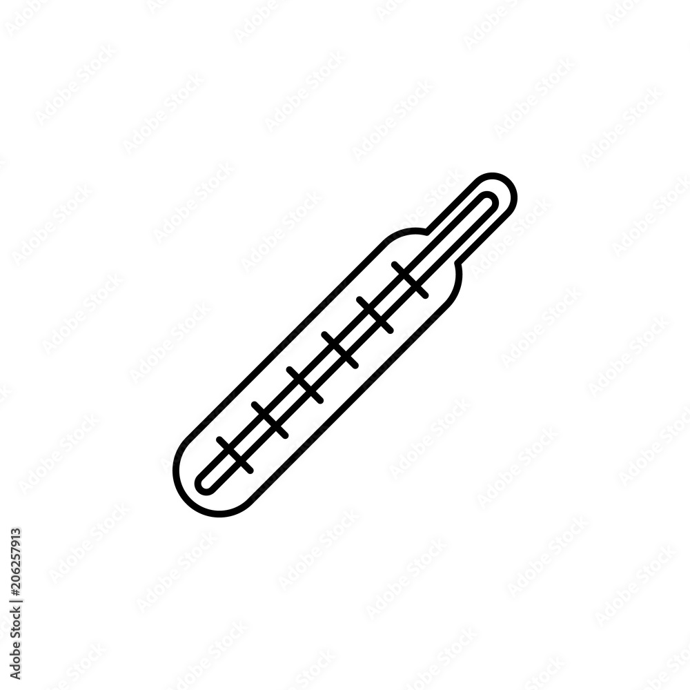 Poster thermometer line icon. element of simple medicine icon for mobile concept and web apps. thin line th