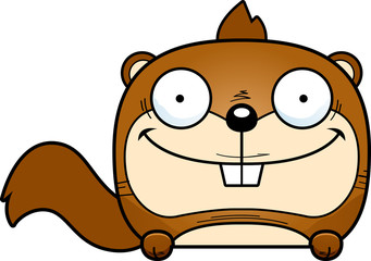 Fototapeta premium Cartoon Squirrel Peeking