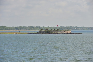 An old island fortress in the Charleston Channel in South Carolina.
