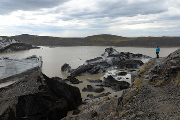 Fototapeta na wymiar Gletschersee am Svinafellsjökull, Island