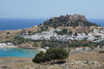 Fototapeta na wymiar Nice view of historical town Lindos