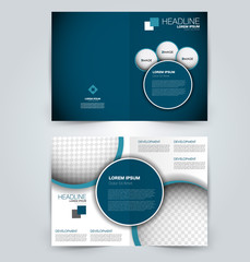 Abstract flyer design background. Brochure template. Can be used for magazine cover, business mockup, education, presentation, report. Blue color.