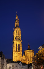 Fototapeta na wymiar Cathedral of Our Lady in Antwerp. Belgium