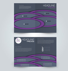 Fold brochure template. Flyer background design. Magazine cover, business report, advertisement pamphlet.