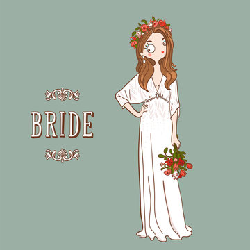 Beautiful bride in wedding dress