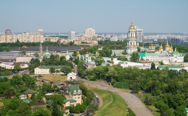 Fototapeta na wymiar Kiev cityscape with high viewpoint