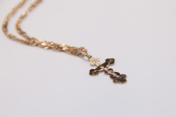 Fototapeta premium gold cross with diamonds