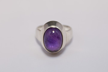 silver ring with amethyst
