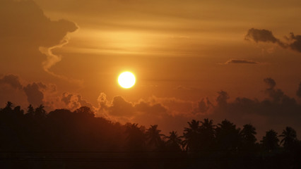 Beauty of the sunset in Srí Lanka