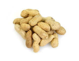peanut pod or arachis isolated on white background cutout