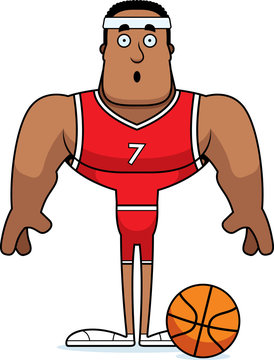 Cartoon Surprised Basketball Player