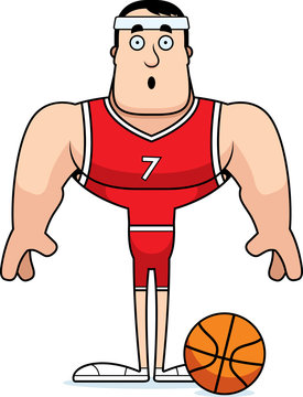 Cartoon Surprised Basketball Player