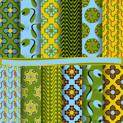 set of abstract vector paper with abstract shapes and design elements for scrapbook