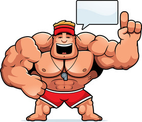 Cartoon Lifeguard Talking