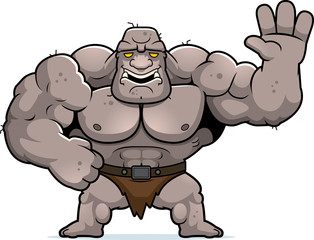Cartoon Ogre Waving