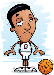 Obraz premium Sad Cartoon Black Basketball Player