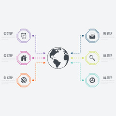 Vector illustration infographics six options