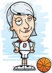 Confident Cartoon Senior Basketball Player