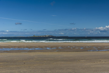 Sandy beach view, English coast, Northumberland