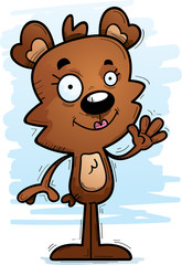 Cartoon Female Bear Waving