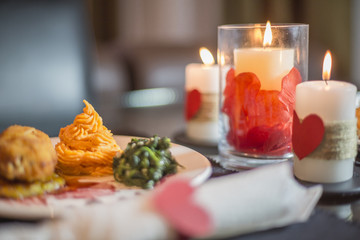 Valentine´s day, dinner scene and love