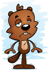 Sad Cartoon Male Beaver
