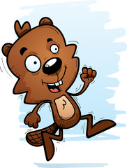 Cartoon Male Beaver Running